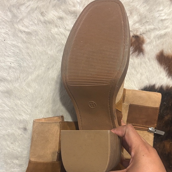 Target Patchwork Suede Block Heel Ankle Boots - Tan/Brown - Picture 2 of 2